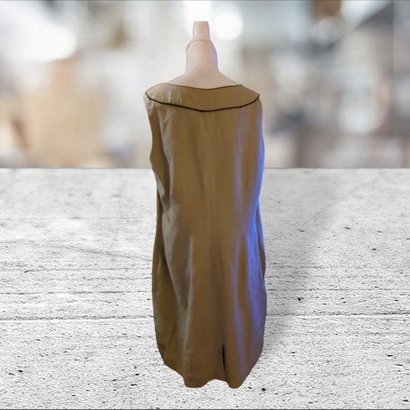 Vintage CAROLE LITTLE beige linen dress size 20 - Picture 3 of 12